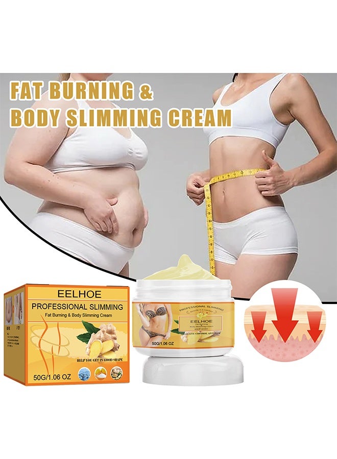 EELHOE Ginger Anti Cellulite Hot Cream, Navel Arm Leg Belly Fat Burning Cream, Body Sculpting Cellulite Cream, Weight Loss And Skin Firming Moisturizing Massage Cream, 50G - Image 4