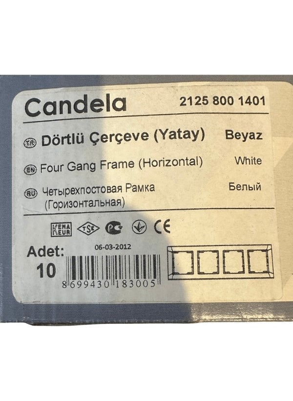 Mutlusan - Candela Quadruple Horizontal Frame White 21258001401 - Image 1