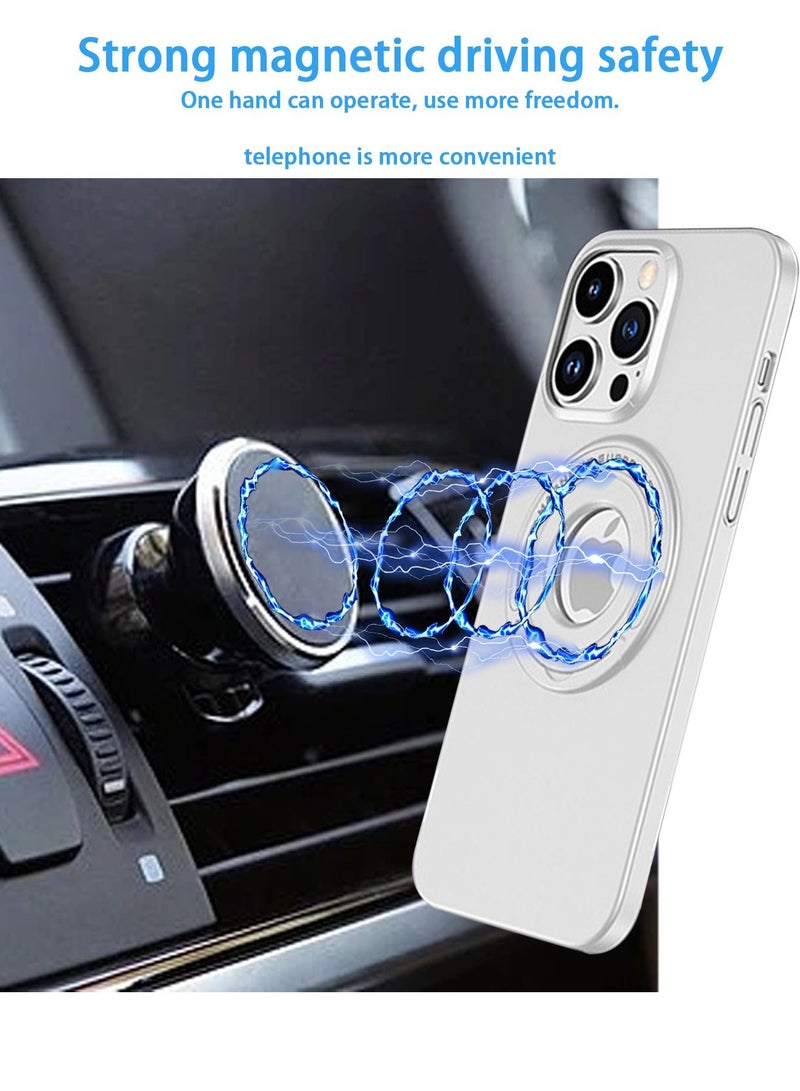 iPhone 15 Pro MagSafe Case Cover Protector Protection With Magnetic Wireless Charging Back Invisible Ring Stand Mobile Phone Holder Kickstand Cell Anti-scratch Anti-drop Shockproof Cover Accessory  - Image 4