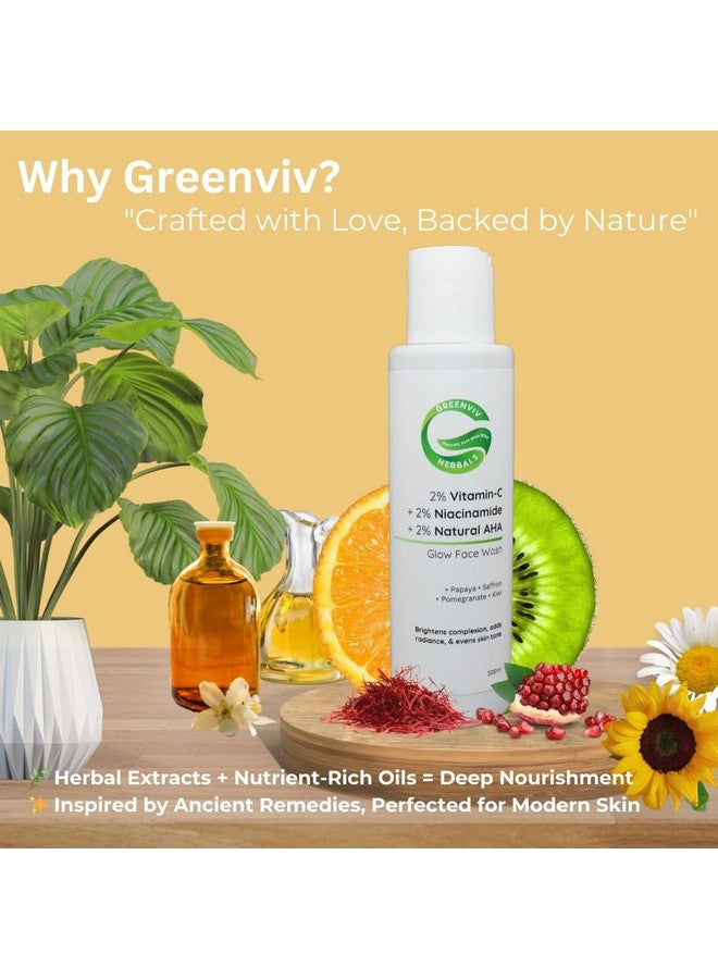 Greenviv 2% Vitamin C + 2% Niacinamide + 2% Natural AHA Glow Face Wash | Brightens Complexion, Evens Skin Tone & Enhances Radiance | 100ml - Image 4