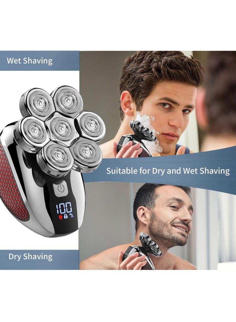 Men's Bald Head Shaver, 7D Electric Head Shaver, Waterproof, Wet  Dry Use, with LED Display, 5-in-1 Grooming Kit, Portable Travel Case - Image 5