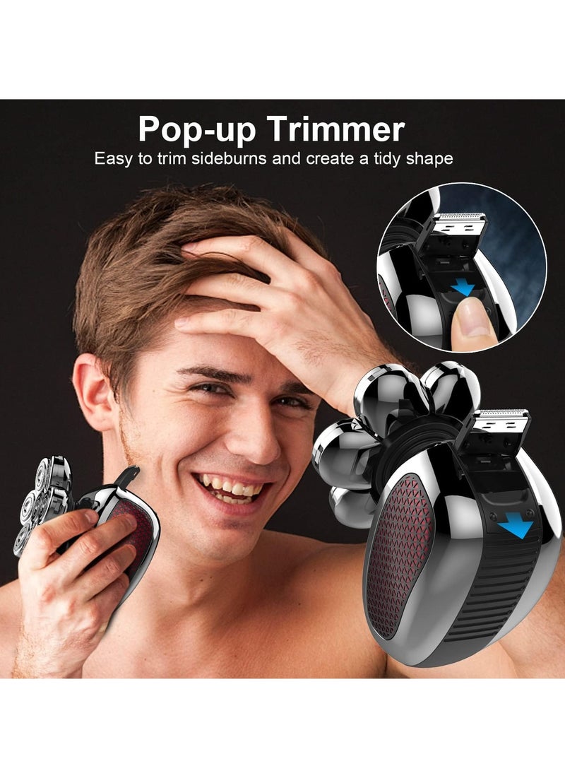 Men's Bald Head Shaver, 7D Electric Head Shaver, Waterproof, Wet  Dry Use, with LED Display, 5-in-1 Grooming Kit, Portable Travel Case - Image 2