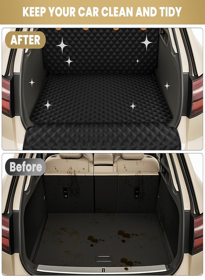 BONTHEE Waterproof SUV Dog Cargo Liner Mat - Heavy Duty Pet Seat Cover for SUV Sedan Van, Non-Slip Back Trunk Protector with Bumper Guard, Large Universal Fit (Black) - Image 2