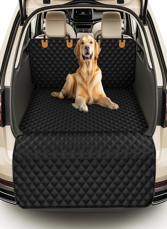 BONTHEE Waterproof SUV Dog Cargo Liner Mat - Heavy Duty Pet Seat Cover for SUV Sedan Van, Non-Slip Back Trunk Protector with Bumper Guard, Large Universal Fit (Black) - Image 1