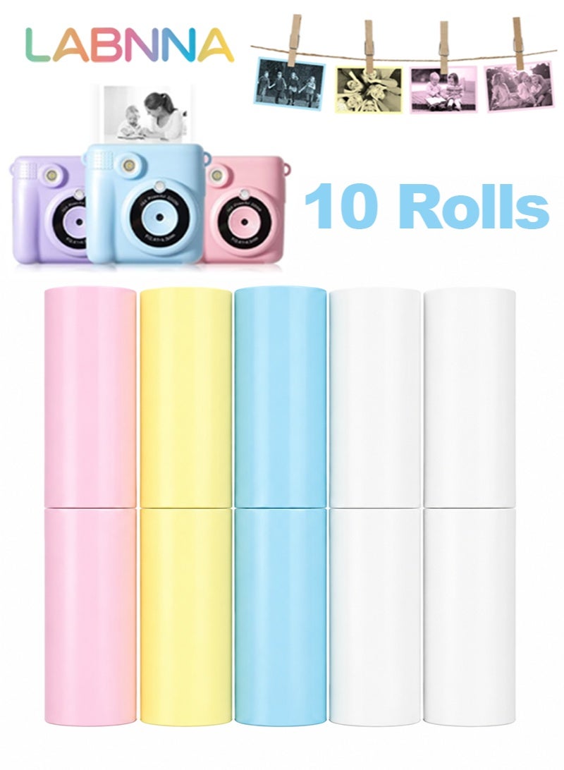 لابنا LABNNA 10 Rolls Colorful Kids Camera Instant Print Refill Paper Set