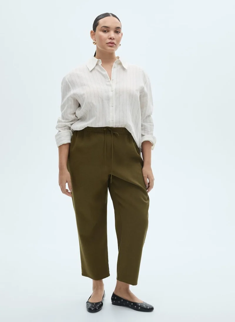 مانجو Elastic Waist Flowy Pants