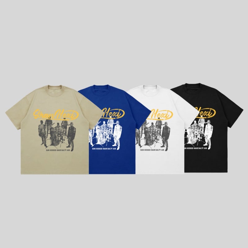 Summer Retro Fashion Brand American Oversize Letter Character Printed Short-Sleeved Men'S Small Neck T-Shirt Heavy 260G - Image 2