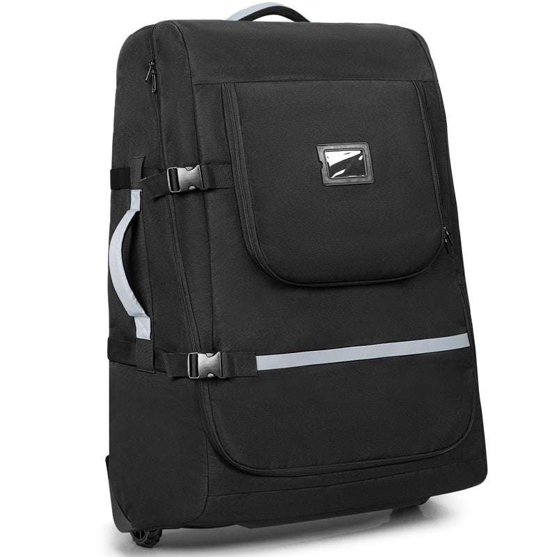 GRAOSO Stroller Travel Bag with Wheels Compatible with UPPAbaby Vista, Vista V2, Cruz V2, Rolling Gate Check Stroller Storage Bag for Airplane, with Dual Handles, Luggage Tag, Reflective Strip, Black - Image 1