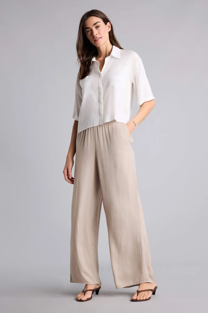 DeFacto Wide Leg Regular Hem Satin Trousers