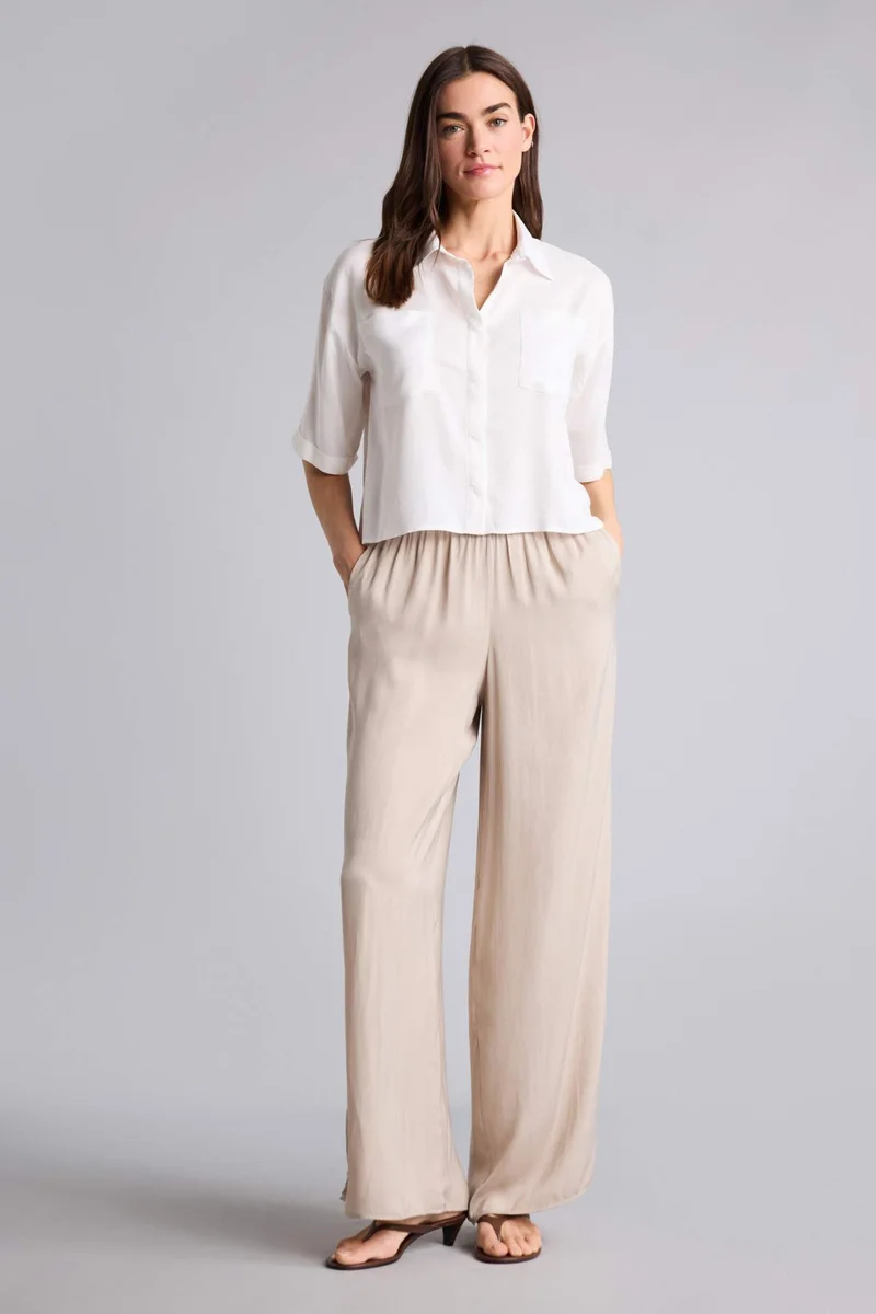 DeFacto Wide Leg Regular Hem Satin Trousers