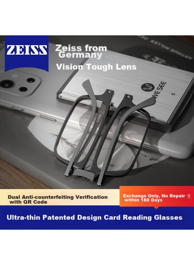 Wesee Men's Reading Gl, Foldable Brand, High-end Women's Anti-blue Light, Ultra-light Eyegl, Portable, Zeiss Vistare, +150 Degrees - Image 1