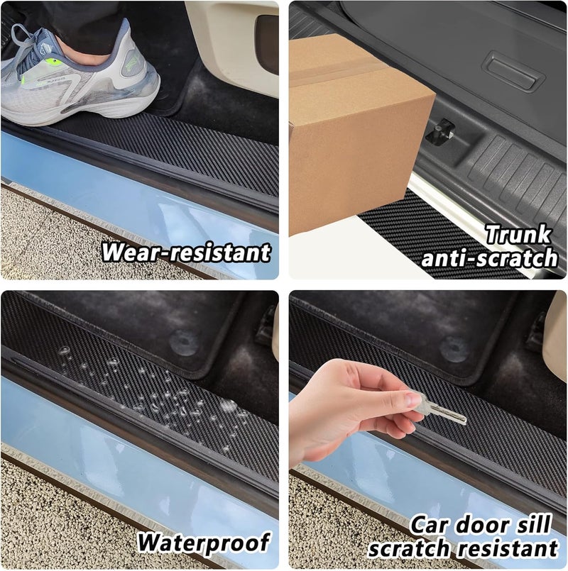 Turcee 5PCS Carbon Fiber Car Door Sill Protector - Image 5