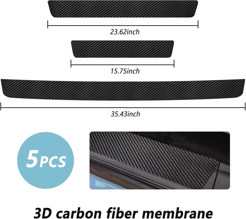 Turcee 5PCS Carbon Fiber Car Door Sill Protector - Image 2