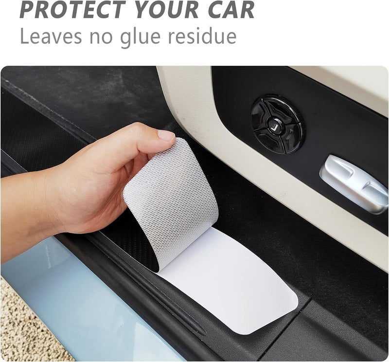 Turcee 5PCS Carbon Fiber Car Door Sill Protector - Image 3