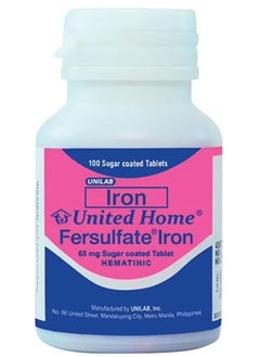 IRON United Home Fersulfate Iron Suger Coated 100 Tablets 