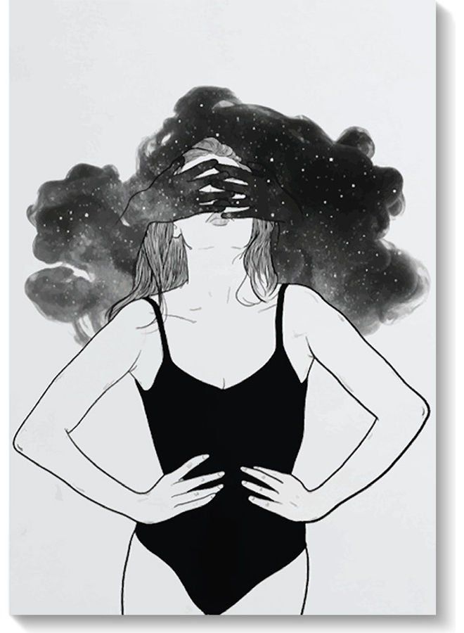 RYN Woman Wall Art Multicolour 40x60cm - Image 1