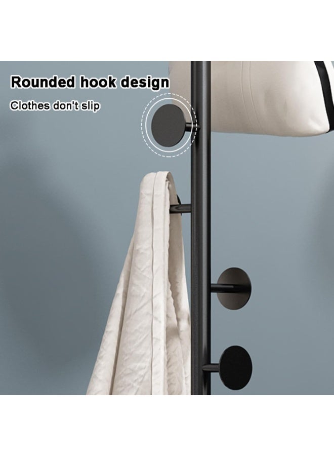 Coat Tree Freestanding, Metal Coat Rack Tree with 8 Hooks, Free Standing Hanger for Hats Scarves Purses Umbrellas, Coat Stands with Stable Base for Entryway Bedroom, Gold pole and black base - Image 4