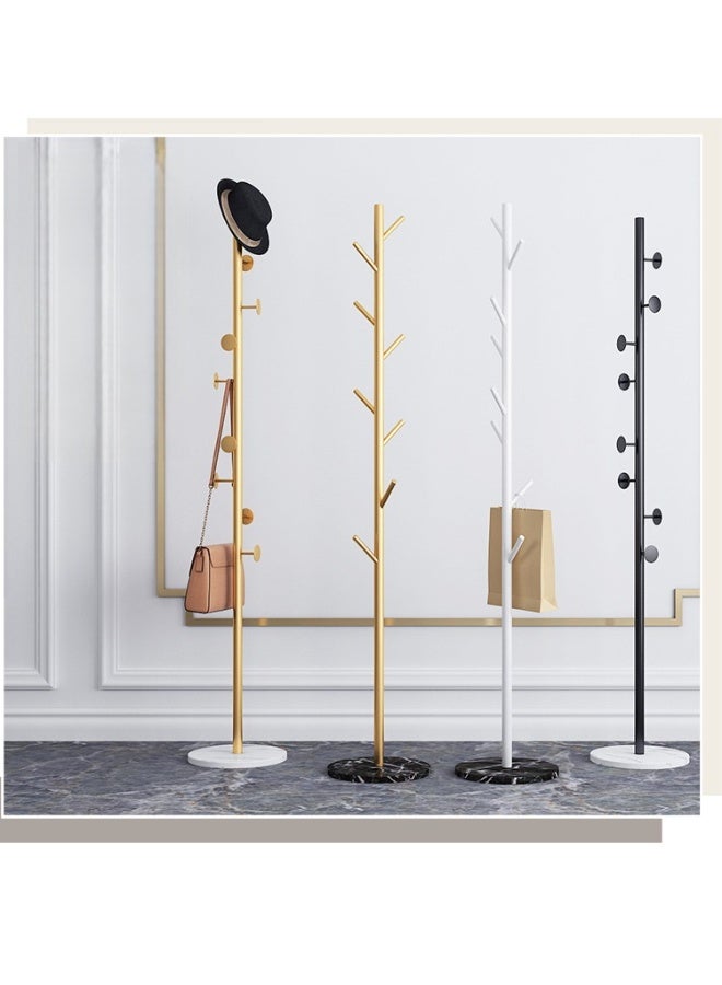 Coat Tree Freestanding, Metal Coat Rack Tree with 8 Hooks, Free Standing Hanger for Hats Scarves Purses Umbrellas, Coat Stands with Stable Base for Entryway Bedroom, Gold pole and black base - Image 5