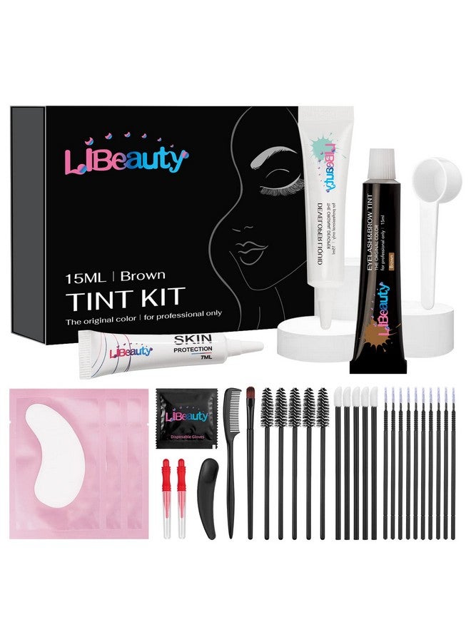 Libeauty Eyelash and Eyebrow Color Kit Brown Instant Hair Color Kit for Lash and Brow Perfect Partner for Lash Perm/Lift/Lamination Treatment Voluminous Coloring - Image 1