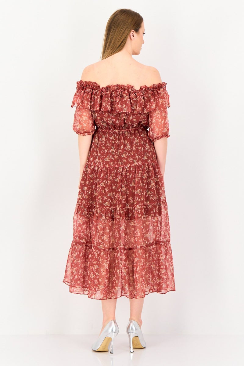 VERO MODA Women Floral Print Tiered Dress, Multicolor - Image 4