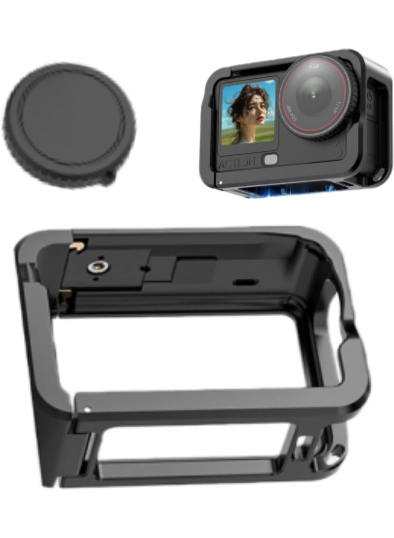 Aluminum Alloy Camera Cage for DJI Osmo Action 6 Camera, Protective Frame with Cold Shoe with 1/4 Thread Holes - Image 1