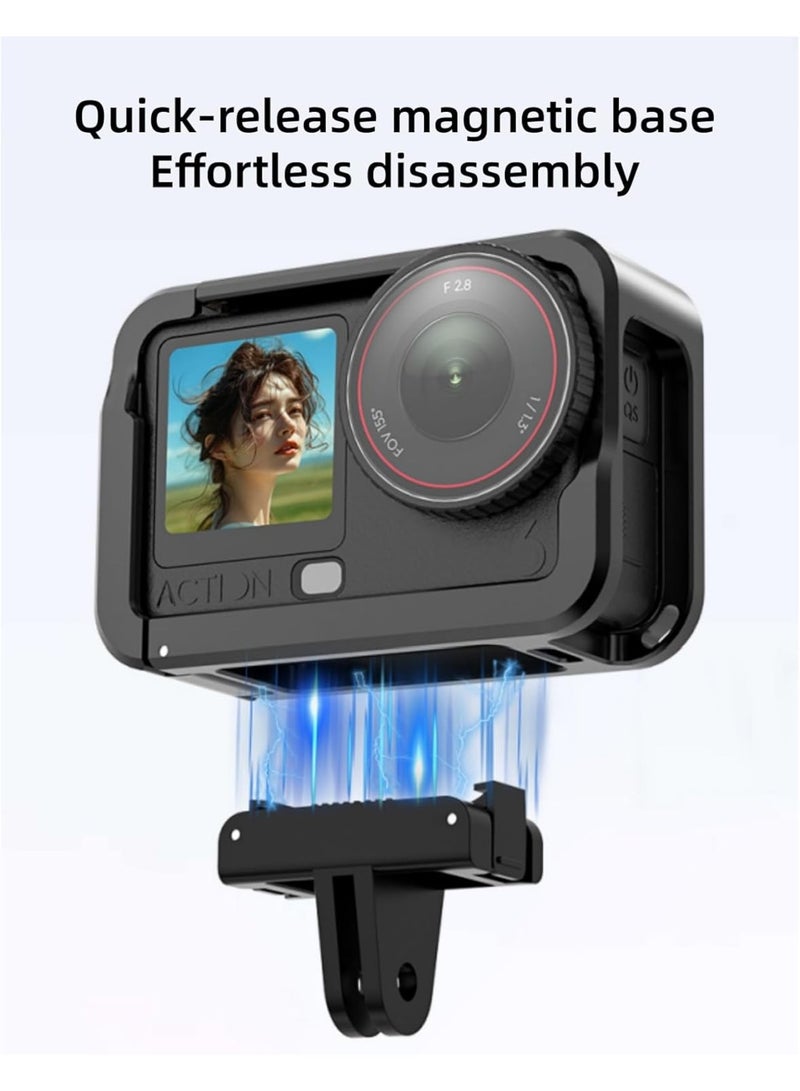 Aluminum Alloy Camera Cage for DJI Osmo Action 6 Camera, Protective Frame with Cold Shoe with 1/4 Thread Holes - Image 3