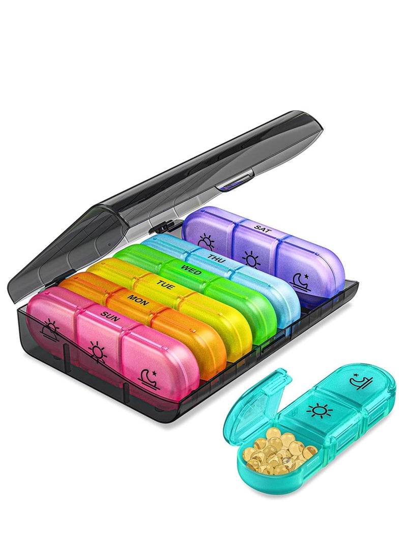 Generic Pill Organizer 3 Times a Day, Large Weekly Pill Case 7 Day, Daily Pill Box with 21 Compartments, Pill Dispenser Supplement Holder for Pills/Vitamin/Fish Oil  - Image 1