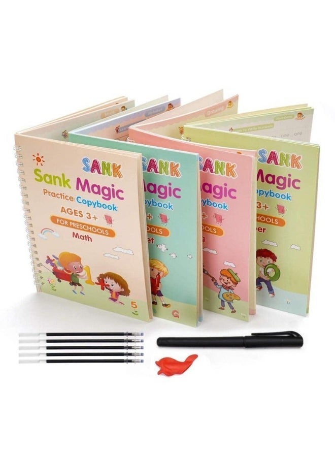 Sank Magic Children’s English Practice Copying Set – Magic Grooved Practice Pen, 4 Books + Pen Holder + 10 Refills, Writing & Pen Control Training - Image 3