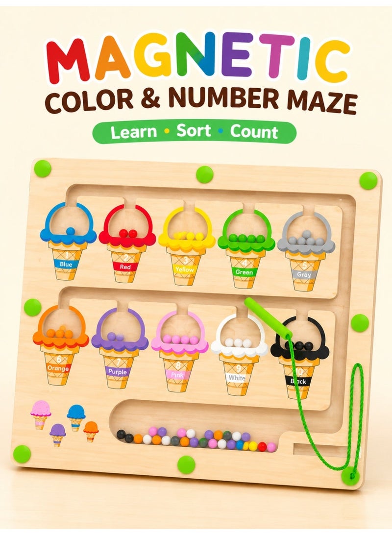 UV Enterprises Magnetic Color & Number Maze for Kids Boys & Girls | Educational Learning Toy | Interactive Preschool Activity Game - Image 1