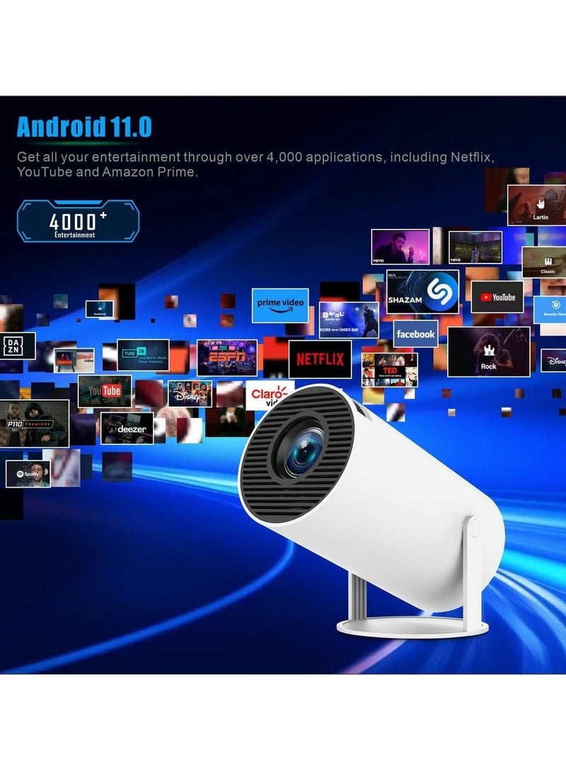 صوف بروجكتر بدقة 4K جودة عالية سهل الحمل والتنقل داخل المنزل او في الخارج نظام اندرويد ١١ واي فاي متوافق مع جميع الاجهزة التلفاز ومتوفر مدخل HDMI ومنفذ USB ويعمل مع البلايستيشن وأجهزة ابل والاندرويد - Image 5