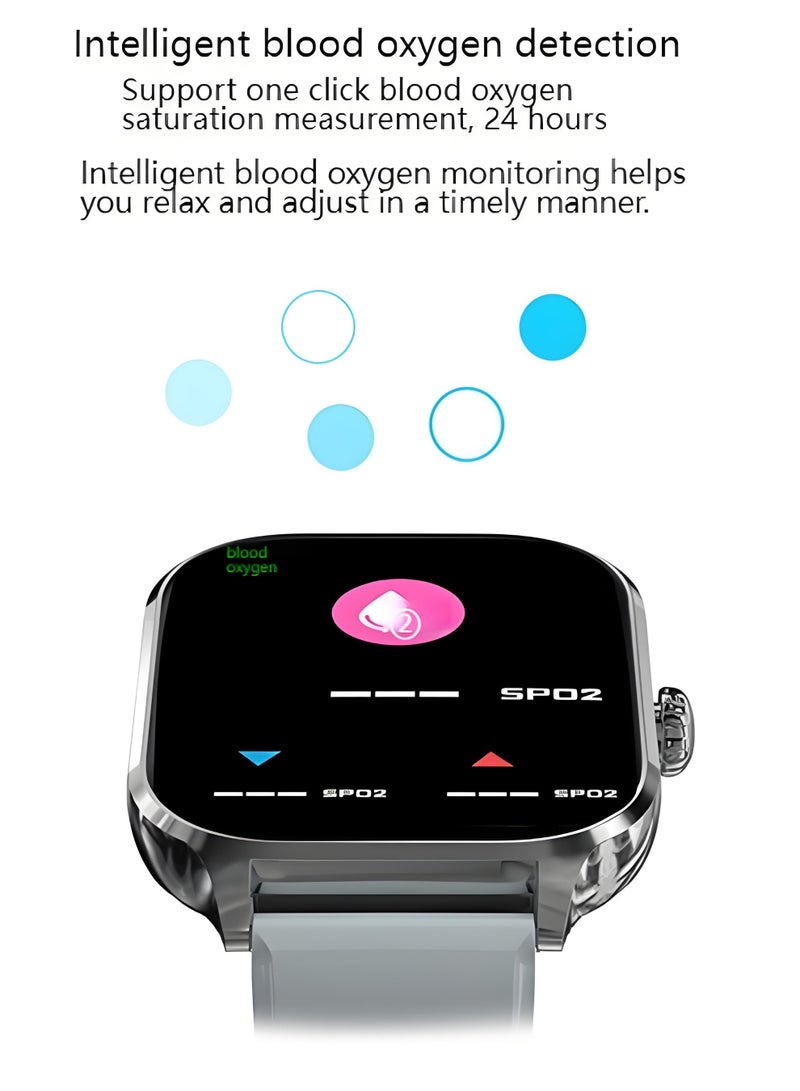 H9 ProMax Smart Watch,Business Smartwatch,Waterproof Fitness Watch, Bluetooth Calling,Smart watch for Men, Zinc Alloy Vacuum Plating, Heart Rate Monitoring,Smart watch for Women Silver - Image 5