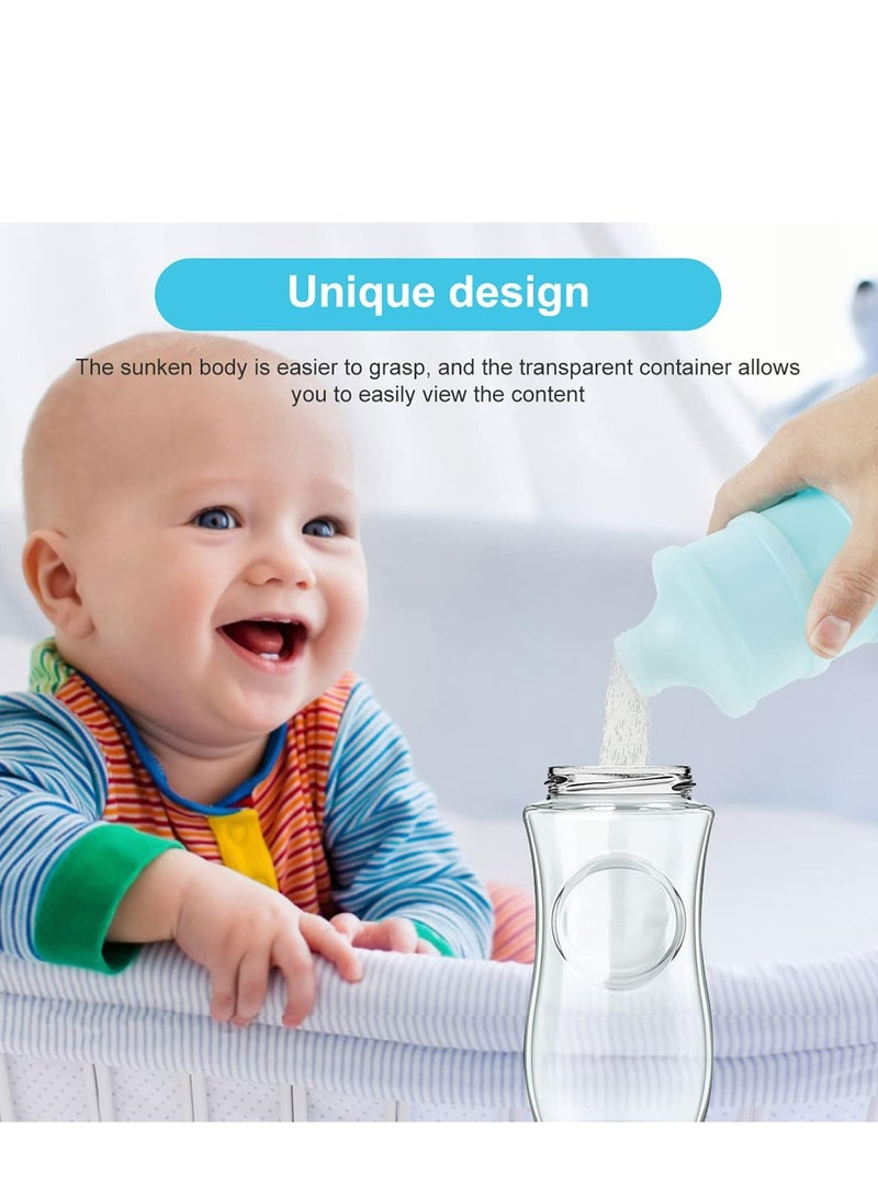 إسكدنيا 2 قطعة 4 طبقات من 4 طبقات موزع حليب الأطفال المجفف - حاويات محمولة للحليب المجفف والوجبات الخفيفة (أزرق + وردي ساكورا). - Image 4