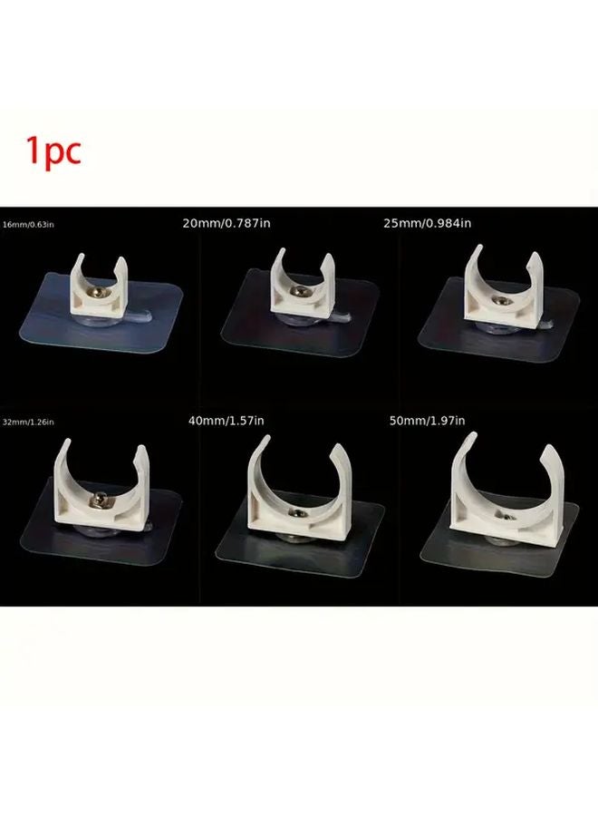 1 قطعة 32 مم مشبك أنابيب ذاتي اللصق خالٍ من الثقب حامل أنابيب ماء حوض السمك مشبك موصل - Image 3