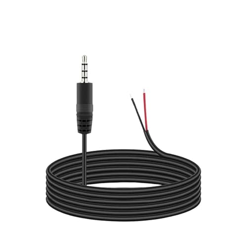 Accessonico 6.6ft Aux 3.5mm to Speaker Wire, TRRS 4 Pole Wire to 3.5mm Headphone Jack Adapter Replacement Connector, Long 1/8" Stereo Male Plug to Bare Open End Audio Repair Cable Headset Microphone Earphone - Image 2