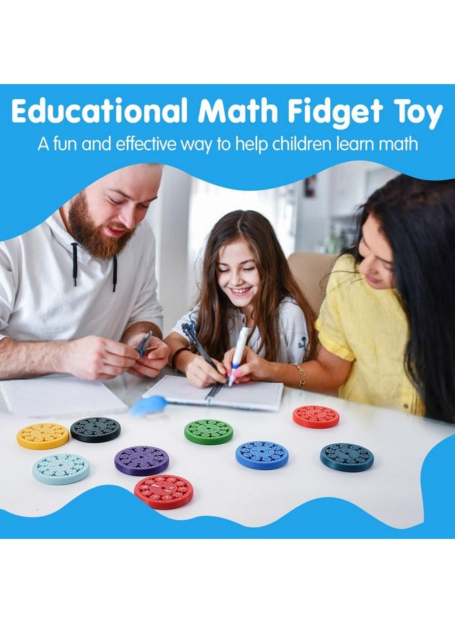 Ideashop - 18Pcs Math Fidget Spinners For Stimmers, Math Fact Fidget Spinners Math Fidget Toy Learn Addition, Subtraction, Multiplication And Division, Educational Math Game For Home School Classroom - Image 1