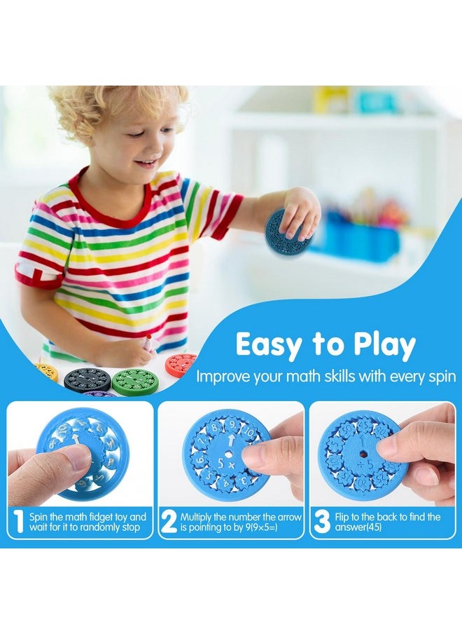 Ideashop - 18Pcs Math Fidget Spinners For Stimmers, Math Fact Fidget Spinners Math Fidget Toy Learn Addition, Subtraction, Multiplication And Division, Educational Math Game For Home School Classroom - Image 1