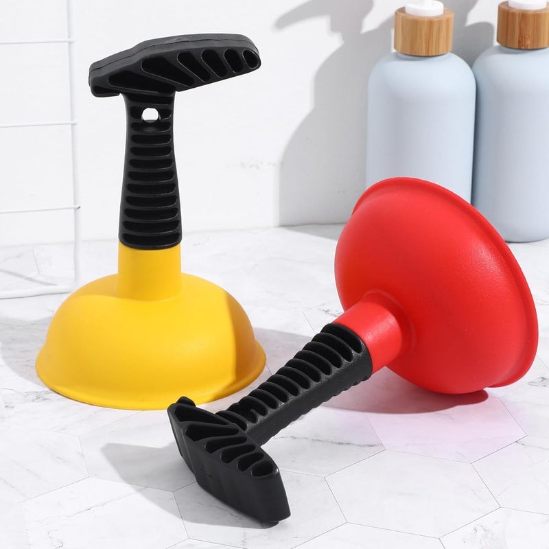 2pcs Sink Plunger Mini Drain Plunger with Short Handle Powerful Easy to Use Unclogging Tool for Bathroom Shower Bath Kitchen