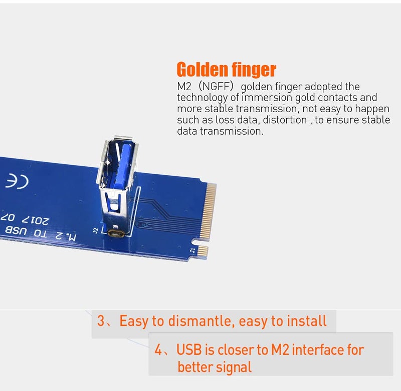 Piplus بي بلس® (®) محول بطاقة رiser PCI-E Express M.2 إلى USB 3.0 لنقل البيانات لعمالة تعدين BTC - Image 2