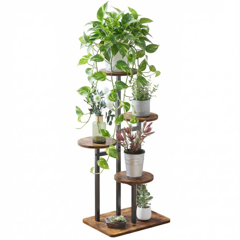 VonDream 3 Tier Plant Stand Indoor Tiered Plant Stands for Indoor Plants Multiple Corner Flower Stand for Living Room MultiLayer Vintage Design Plant Shelf