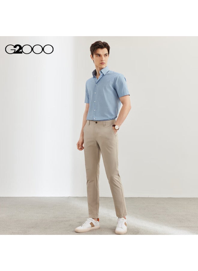 G2000 قميص قصير الأكمام مريح من قطن مزيج G2000 بنفس أسلوب المركز التجاري 41131942G2 بنفسجي فاتح أزرق 03 - Image 4