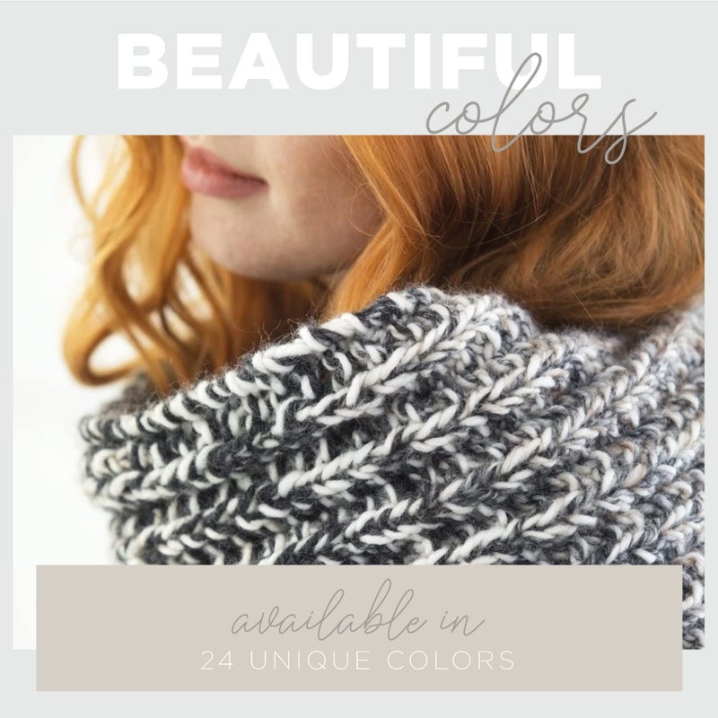 Lion Brand Yarn Scarfie Bulky Yarn, Cream/Taupe, 1 Pack - Image 3