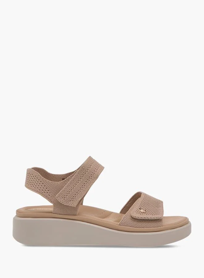 Le Confort Women Textured Sandals with Hook and Loop Closure