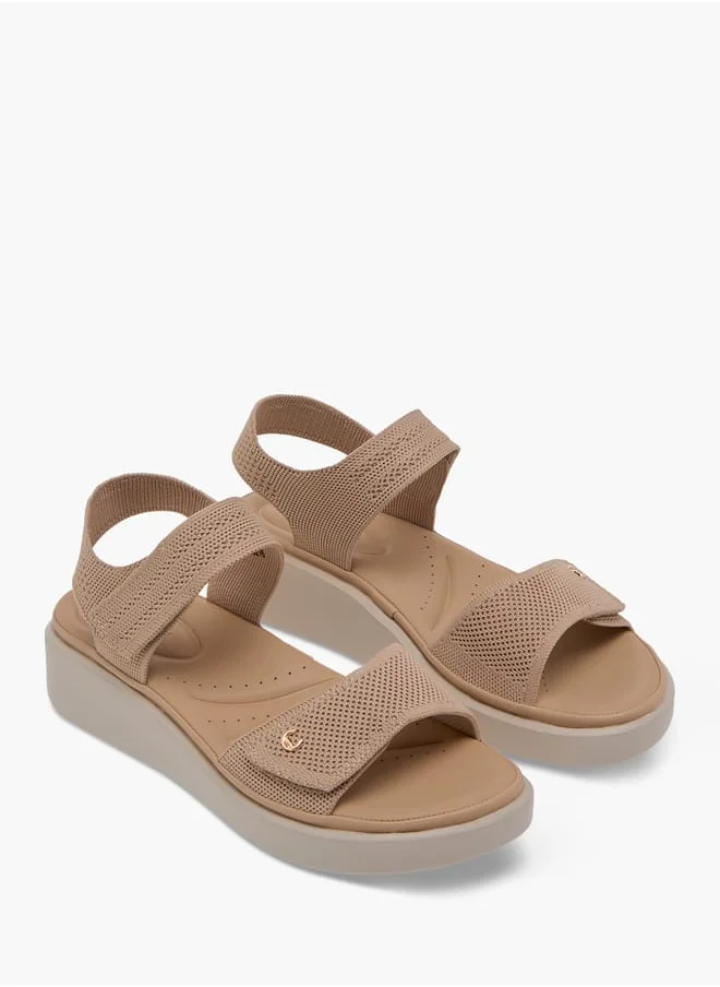 Le Confort Women Textured Sandals with Hook and Loop Closure