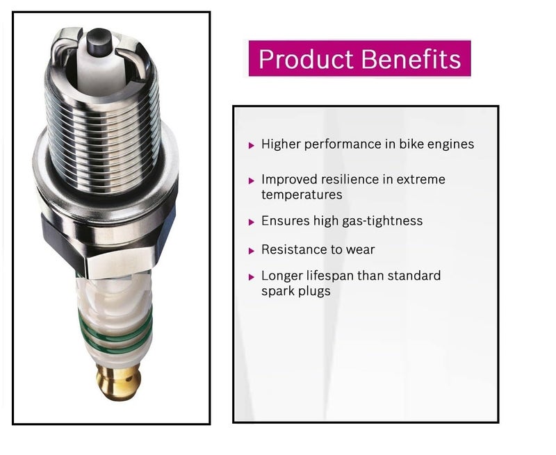 AOWBikes Dual Head Spark Plug Compatible for Shine/Dream/Unicorn - Image 2