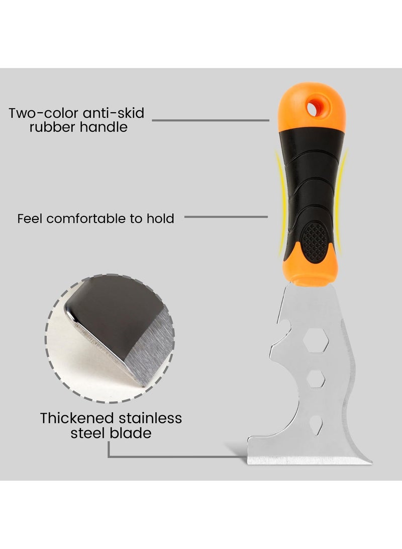 sokany 2 Pack, 12-in-1 Paint Scraper Tool, Multi-use Painters Tool, 22cm Stainless Steel Putty Knife Scraper, Paint Scraper for Painting and Wood, Razor Blade Scraper (Multicolour) - Image 4