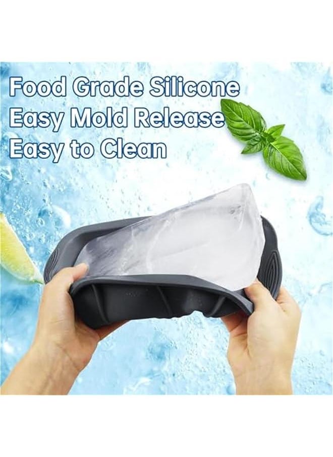 HOOKOR Extra Large Ice Block Mold,2 Pack 4.7lbs Ice Cubes for Cold Plunge or Coolers,Reusable Silicone Ice Molds for Ice Bath Chiller,Big Ice Tray (Grey)  - Image 3