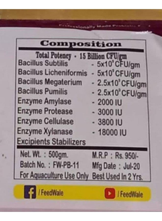 FeedWale FlocBiotic Special Probiotic for BioFloc Fish Farming Multi Strain Probiotics 15 Billion CFU/gm 500 G for 10,000 Litre Tank - Image 4