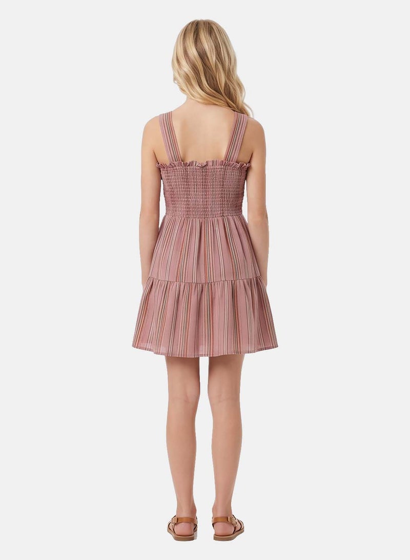 FOREVER 21 Girls' Striped Smocked Dress with Embroidered Pockets - Image 2
