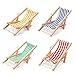 Lynkaye Dollhouse Miniature Furniture Accessories Foldable Wooden Beach Chair Mini Longue Deck Chair Doll House Ornament Kits for DIY Fairy Garden Dollhouse Decoration Pack of 4 - Image 2