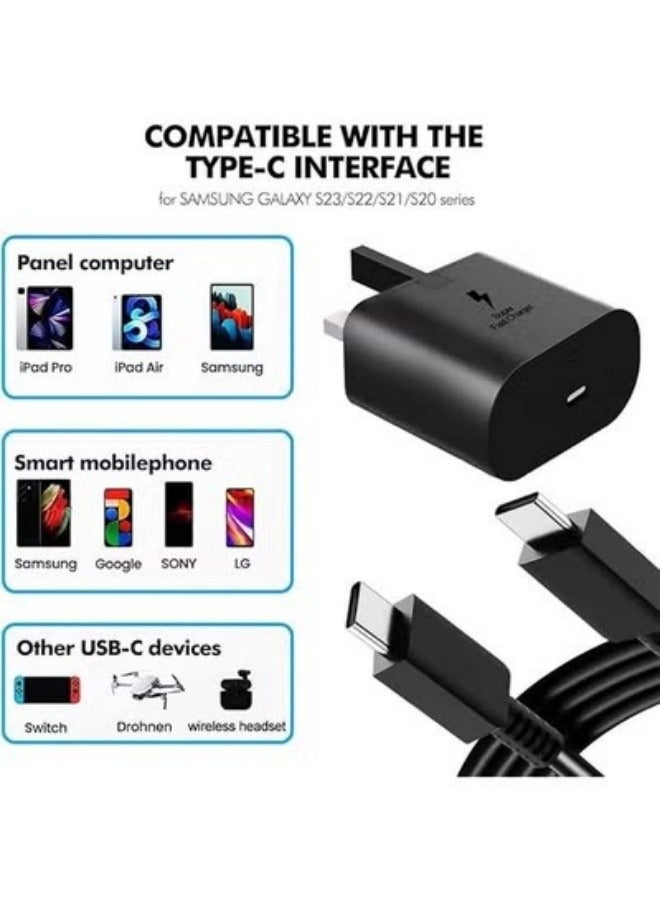 25W USB C Charger and Charger Cable Fast Charge Set Compatible for Samsung Galaxy S22 S21 S20 S10 S9 S8 /Note USB C Compatible With Other Type C Devices - Image 2